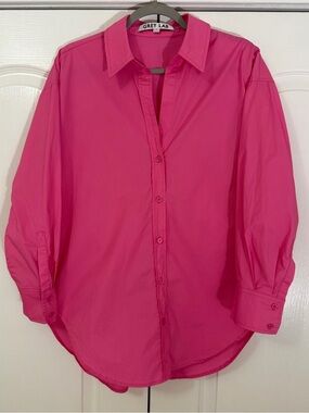 GREY LAB Pink Oversized Button Down Shirt Women's Size Small NWOT
